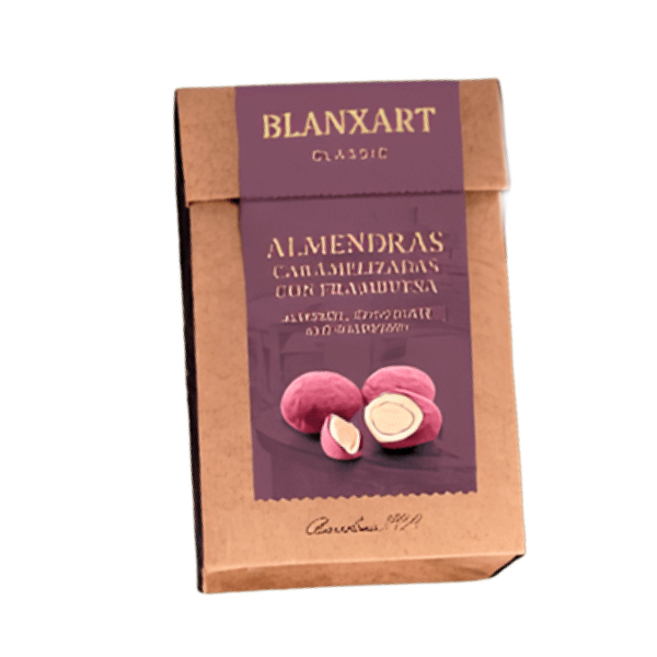 Конфеты Blanxart из цельного миндаля в обсыпке из сушеной малины 100 гр