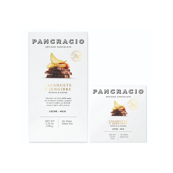 Молочный шоколад с арахисом и имбирем Pancracio 100г